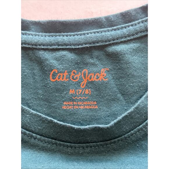 Cat & Jack Kids Green Reading Dragon Shirt Size M (7/8) - Picture 3 of 5